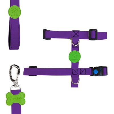 Peitoral H e Guia Color Block Purple para Cães - Tam. P