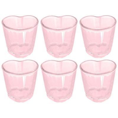 Conjunto de Copos para Shot Dynasty Love em Vidro Rosa 45ml - 6 Peças