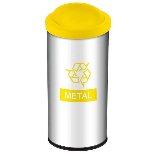 Lixeira Seletiva Brinox 3100/204 Metal Amarelo - 40,5 L