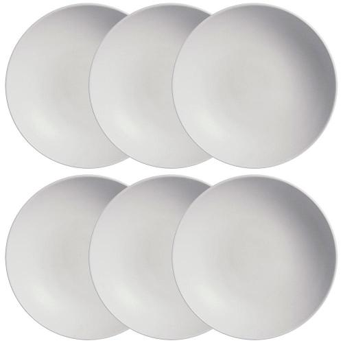 Conjunto com 6 Pratos Fundos Porto Brasil Coup Vit em Stoneware 20,3 cm – Cinza