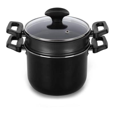 Cuscuzeira Multiflon Induct+ Antiaderente Quartzo Preta - 16 cm
