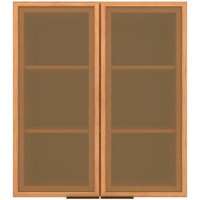 Armário Aéreo Bartira Cristal MDP 15mm com 2 Portas com Vidro e 2 Prateleiras - 80cm de largura