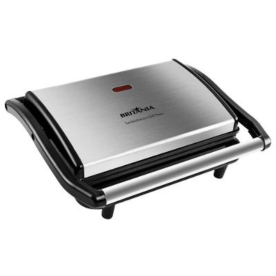 Sanduicheira Grill Britânia BGR27I Press 850W Antiaderente – Inox/Preta