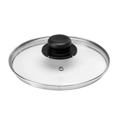 Tampa de Vidro Multiflon com Pomel Preto - 14cm de Diâmetro