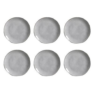 Conjunto de Pratos de Sobremesa Porto Brasil Orgânico Concreto com 6 peças - Cinza