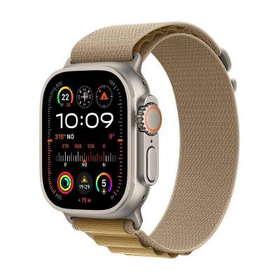 Apple Watch Ultra 2 GPS + Cellular com Caixa Natural de Titânio de 49 mm e Pulseira loop Alpina canela – P