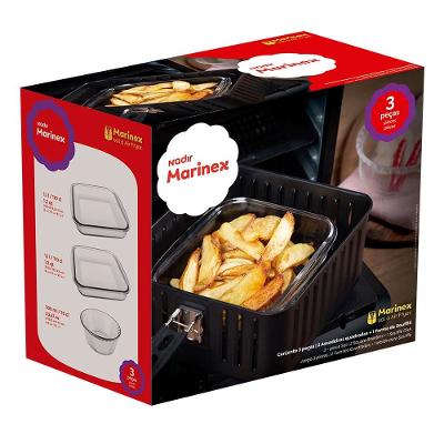 Conjunto de Assadeiras Nadir Marinex em Vidro – 3 Peças