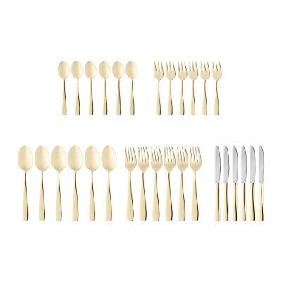 Faqueiro Wolff Pisa em Aço Inox Dourado - 30 Peças