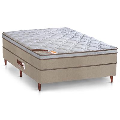 Cama Box Casal Castor Revolution com Mola Bonnel 66x138x188cm – Branco/Bege