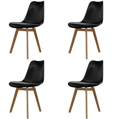 Conjunto com 4 Cadeiras de Jantar SeatCo Saarinen PP Wood com Assento Estofado