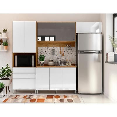 Cozinha Completa Bartira Amazonita com 8 Portas, 6 Prateleiras e 3 Gavetas - 271cm de largura