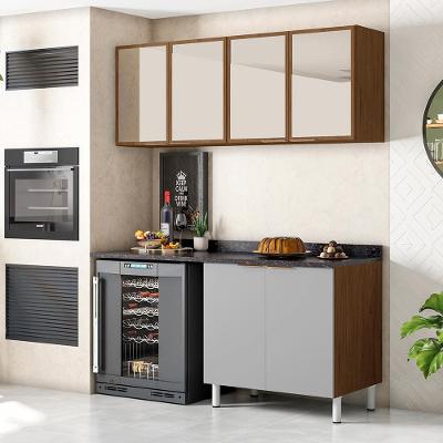 Cozinha Compacta Bartira Rubi com 4 Portas e 2 Prateleiras - 160cm de largura