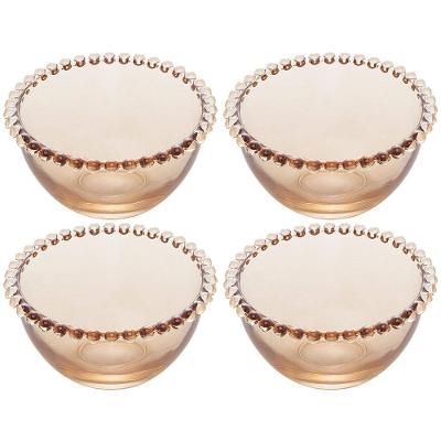 Conjunto de Bowls Wolff Pearl em Cristal Âmbar 450 ml - 4 Peças