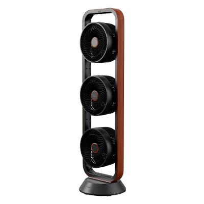 Ventilador de Torre Spirit Robot Triplo 130W com 3 Velocidades, Controle Remoto e Painel Digital com Display LED - Preto/Tabaco
