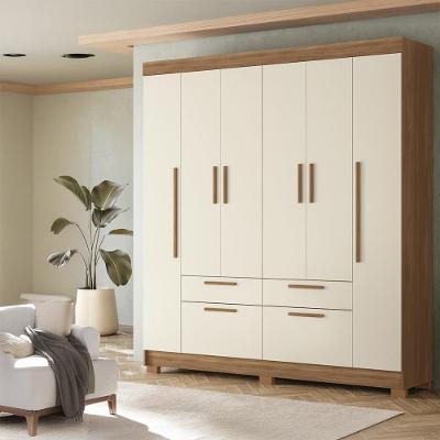 Guarda-Roupa Casal Santos Andirá Guarapuava com 6 Portas, 4 Gavetas e 6 Prateleiras - 194,4cm de largura
