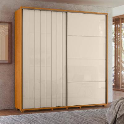 Guarda-Roupa Casal Madetec Monet 2 Portas Correr Ripado Amortecimento Cabideiro Extensível 4 Gavetas
