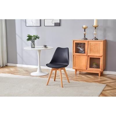 Cadeira Conthey Eames Leda Design Ergonômico Estofada Courino Base Madeira