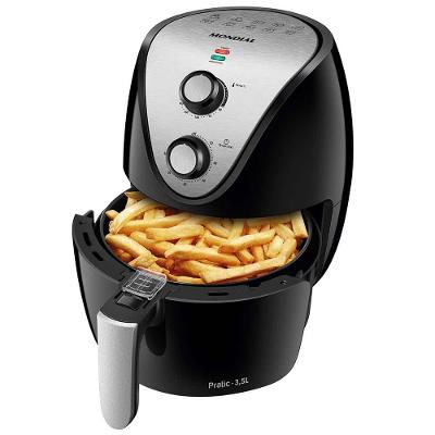Fritadeira Elétrica Sem Óleo Air Fryer Mondial AF-30 Family Inox IV 3,5l – Preta