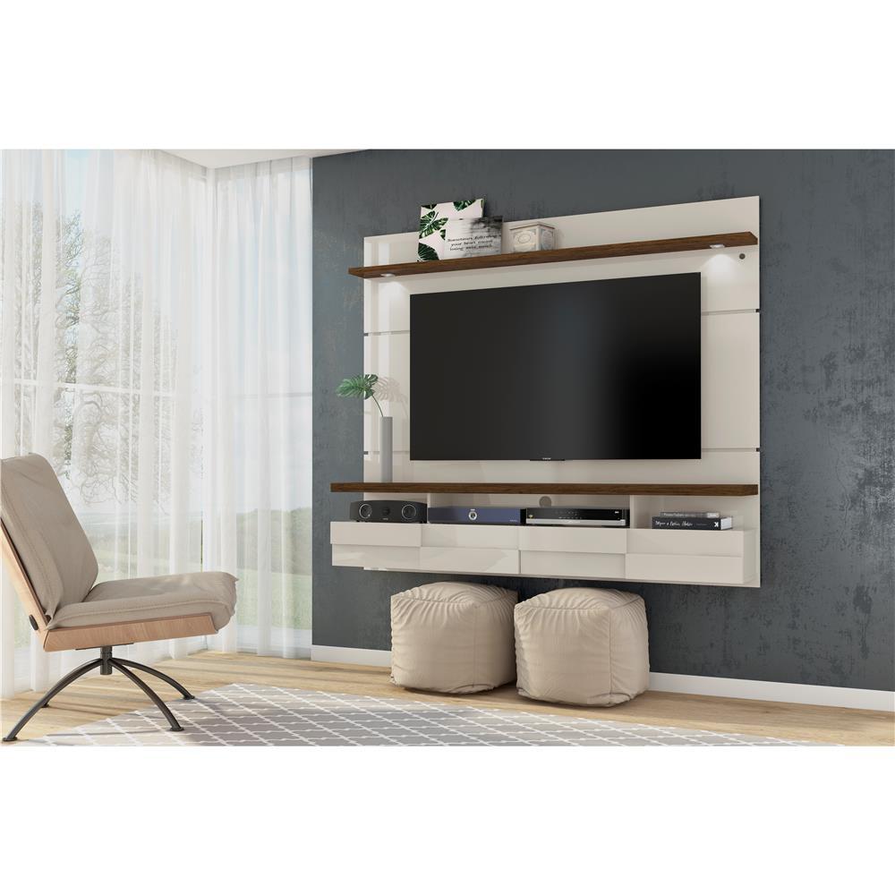 Painel com Bancada Suspensa Madetec Lana com 1,82 cm de Largura, Ideal para TV de Até 60” - 2