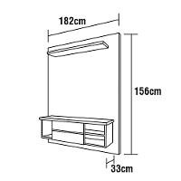 Painel com Bancada Suspensa Madetec Lana com 1,82 cm de Largura, Ideal para TV de Até 60” - 4