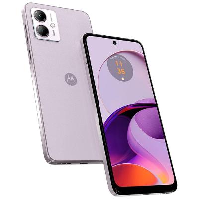 Smartphone Motorola Moto G14 LILAC 128GB, 4GB RAM, Tela de 6.5", Câmera Traseira Dupla, Áudio Dolby Atmos, Android 13 e Processador OctaCore