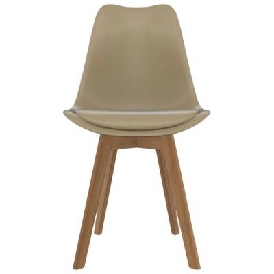 Cadeira de Jantar SeatCo Saarinen PP Wood com Assento Estofado e Revestimento em Courino