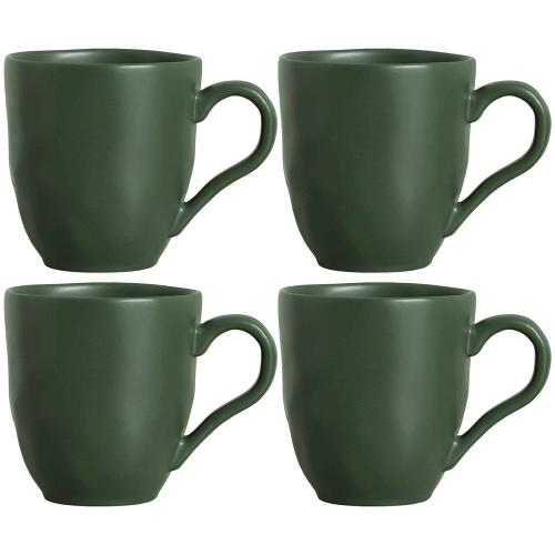 Conjunto de Canecas Porto Brasil Orgânico Leaf em Stoneware Verde 273 ml - 4 Peças