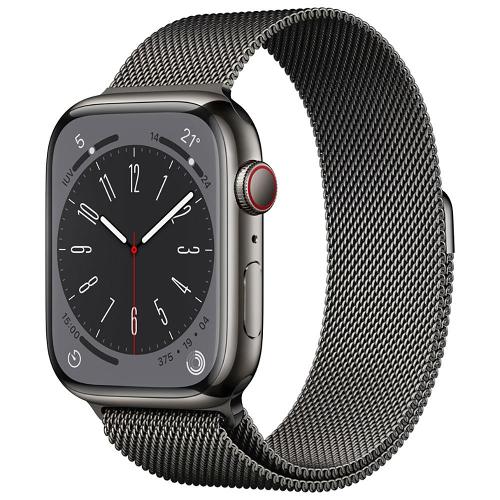 Apple Watch Series 8 GPS + Cellular Caixa Grafite de Aço Inoxidável 45 mm Pulseira Grafite Estilo Milanês