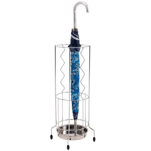 Porta Guarda-chuva em Aço Cromado, Inox e PVC Utimil Redondo – 64 cm