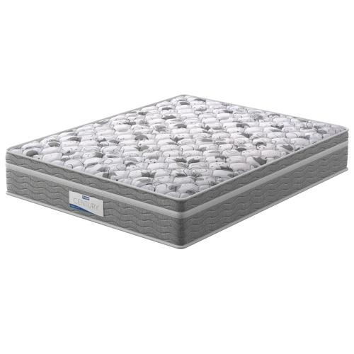 Colchão King Size Probel Century D28 com Molas Ensacadas e Pillow Euro 32x193x203cm - Branco/Cinza