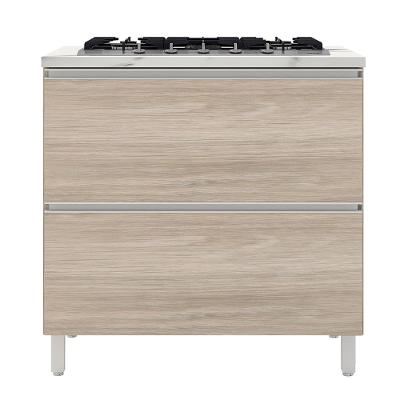 Balcão para Cooktop de 5 Bocas Bartira Amazonita com 1 Porta, 1 Gaveta e 1 Prateleira - 80,1cm de largura