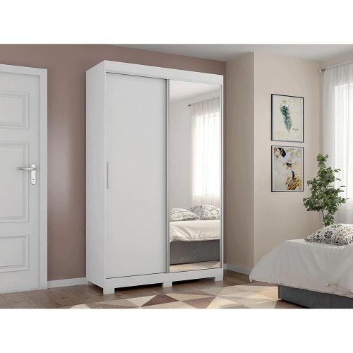 Guarda-Roupa Solteiro Bartira América com Espelho, 2 Portas, 2 Gavetas - 136,2cm de largura