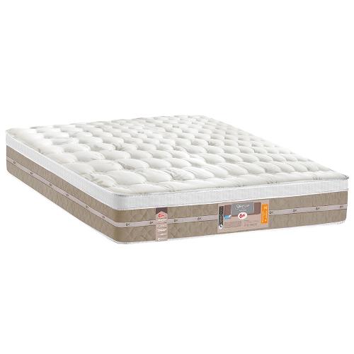 Colchão Casal Castor Silver Star Air com Molas Ensacadas e Euro Pillow 32x128x188 cm - Branco/Bege