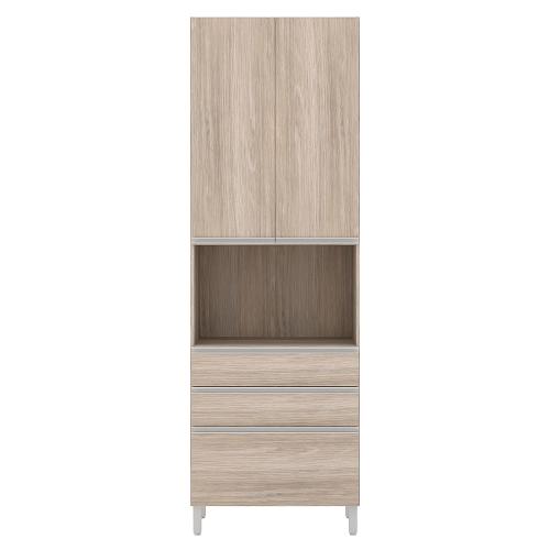 Paneleiro Bartira Amazonita com 2 Portas, 3 Gavetas e 3 Prateleiras - 71cm de largura