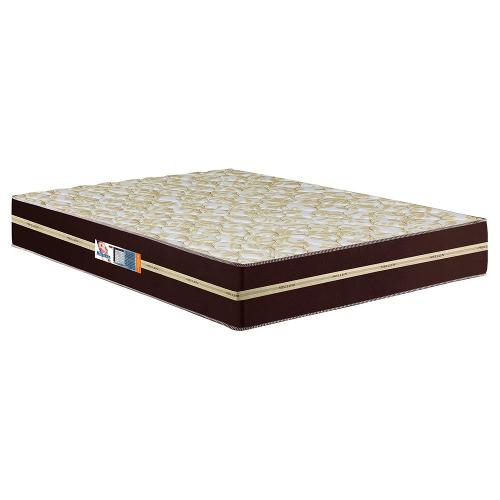 Colchão Casal Hellen Millenium Espuma D33 com Euro Pillow e Revestimento em Tecido Jacquard 19x138x188cm - Marrom e Bege