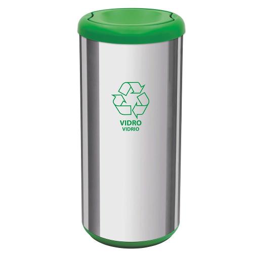 Lixeira Cápsula Tramontina com Tampa Basculante Selecta Plus 94539/205 em Aço Inox – 40 L