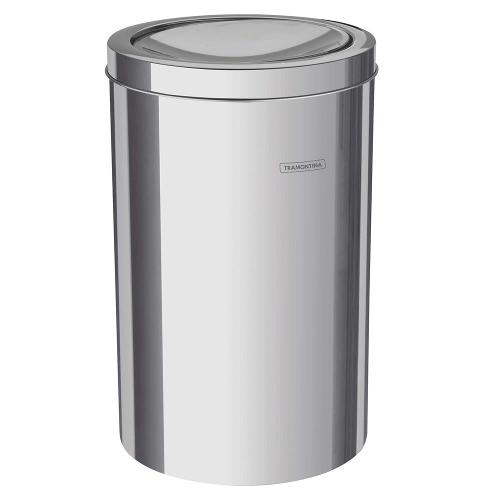 Lixeira Tramontina com Tampa Basculante Swing 94542/112 em Aço Inox – 12 L