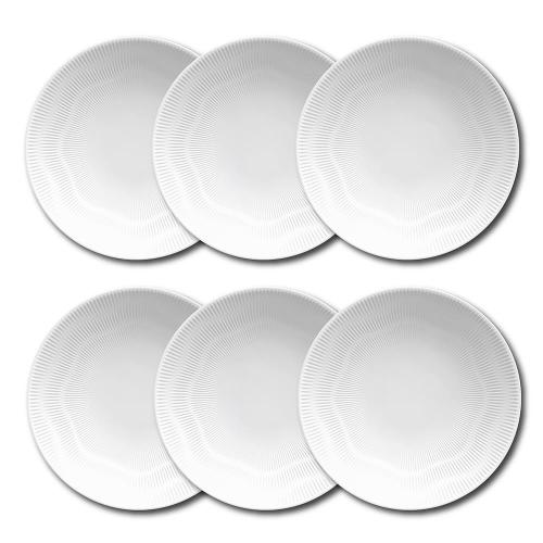 Conjunto de Pratos Fundos Germer Shell em Porcelana Branco – 6 Peças