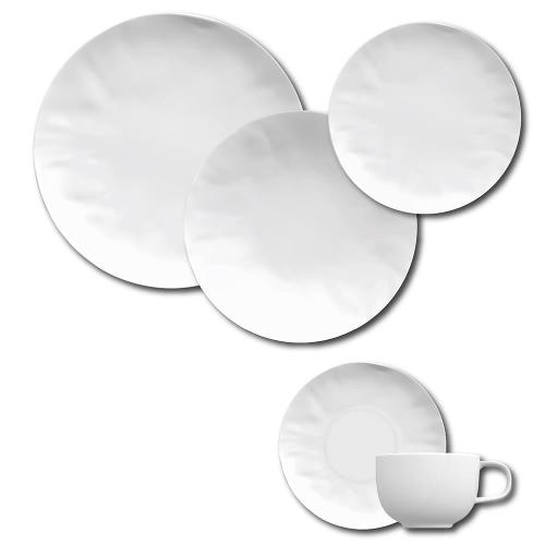 Aparelho de Jantar, Chá e Sobremesa 30 Peças Germer Orgânico em Porcelana – Branco