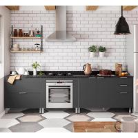 Cozinha Compacta Bartira Rubi com 2 Portas, 5 Gavetas e 1 Prateleira - 280,3cm de largura - 3