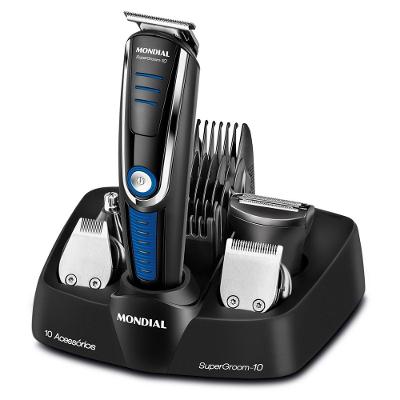 Aparador de Pelos Mondial Super Groom 10 BG-03 Preto/Azul BIV