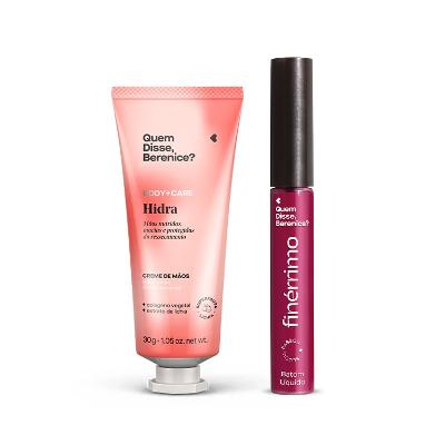 Kit Hidra Creme para Mãos 30g + Batom Líquido Malva Finérrimo 5ml