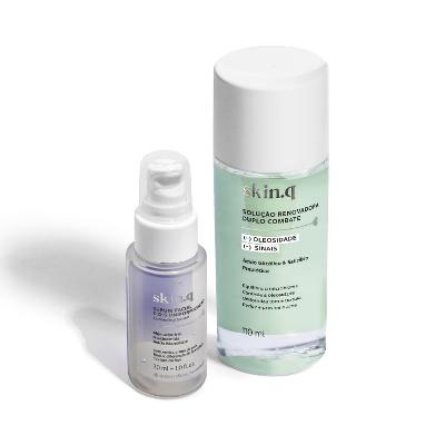 Kit Skin.q: Solução Renovadora Facial 110ml + Sérum Facial 30ml
