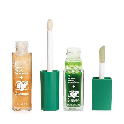 Combo QDB Guaraná Antarctica: Gloss Labial 10ml + Blush Líquido Boca e Bochecha 6,8ml