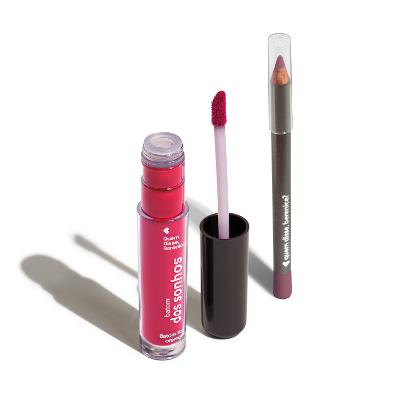 Combo Lápis Contorno Labial Roseletis 1,1g + Batom Líquido Roxite Dos Sonhos 4ml