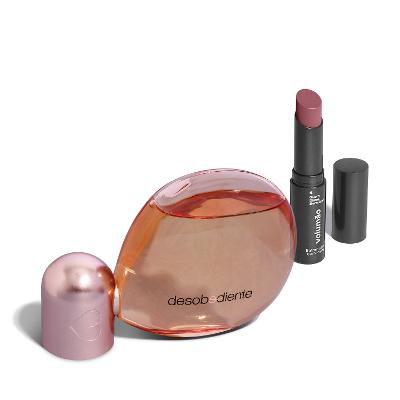 Combo Eau de Parfum Desobediente 100ml + Batom Stick Volumão Rosa Roseirê 3,4g