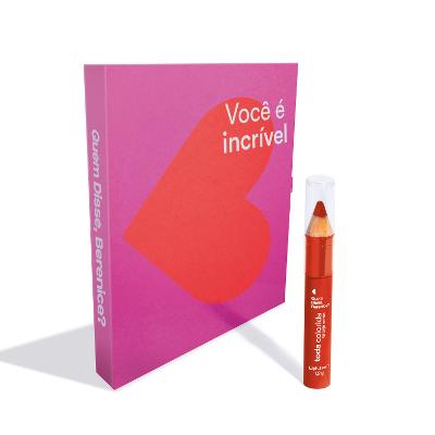 Combo Presente Dia das Mães: Lápis Multifuncional 3 Em 1 Laranja Verão Toda Colorida 1,2g + Cartão Presenteável