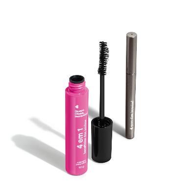 Combo Máscara Para Cílios 4 Em 1 Dos Sonhos 10g + Caneta Delineadora Olhos Fininha 1ml