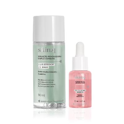 Kit Skin.q: Sérum Facial Levanta Tudo 30ml + Solução Renovadora 110ml