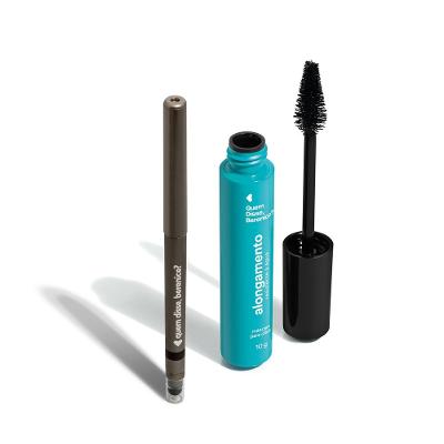 Combo Máscara de Cílios Alongamento Resistente à Água 10 + Lápis para Olhos Esfumador 200mg